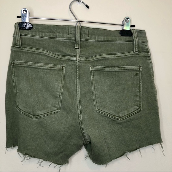 Madewell Denim High Waisted Shorts Cut Off Green Size 26 High Rise - Picture 6 of 8
